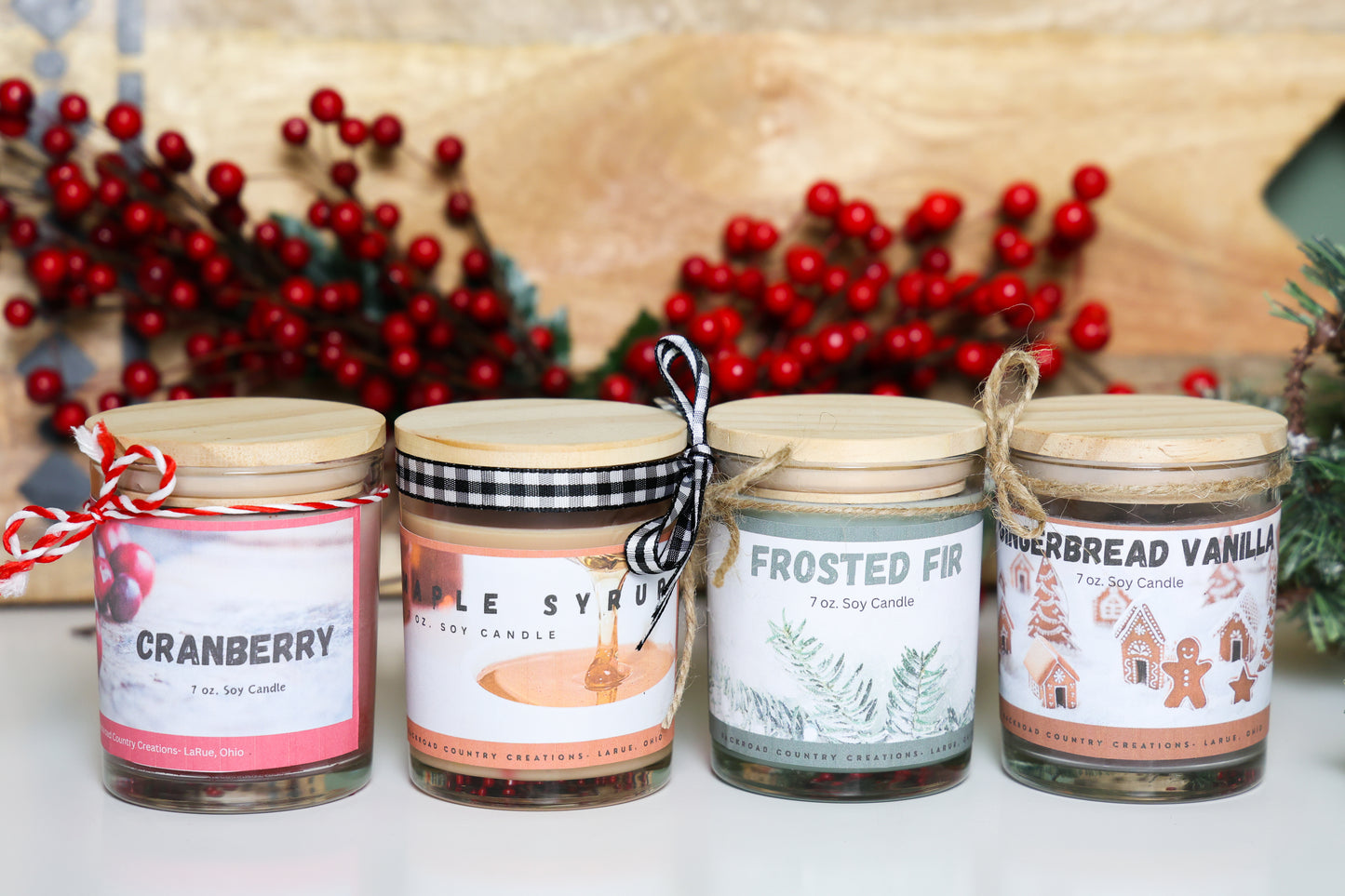 (Set of 4) 7 oz. Hand-Poured Soy Candles