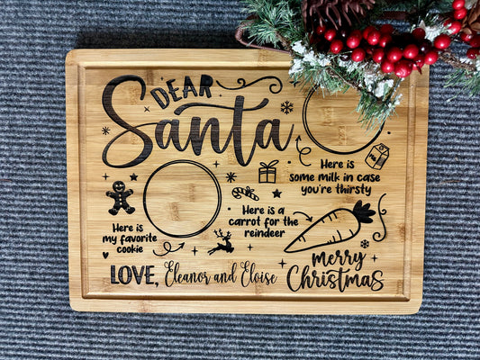 Santa milk and cookie tray (Personalized)